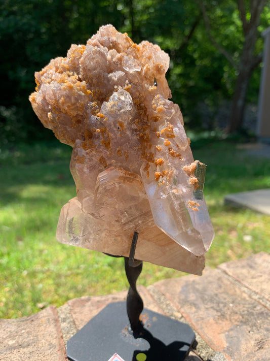 1.5lb Lepidolite Included Quartz with Tourmaline on Stand